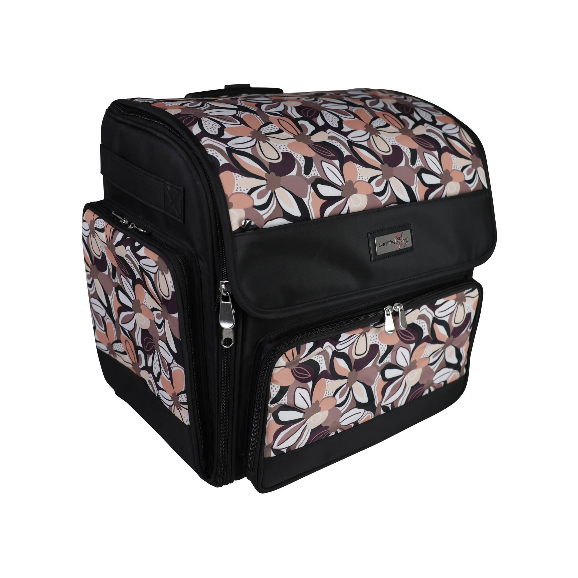 Everything Mary Floral Deluxe Collapsible Rolling Craft Bag